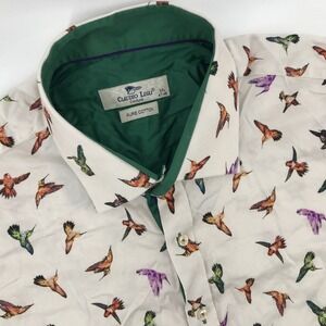 Claudio Lugli Couture Men 3XL Button Down Shirt Multicolor Hummingbird‎ Print